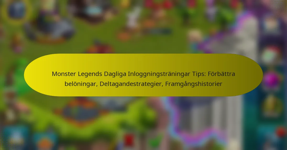 Monster Legends Dagliga Inloggningsträningar Tips: Förbättra belöningar, Deltagandestrategier, Framgångshistorier