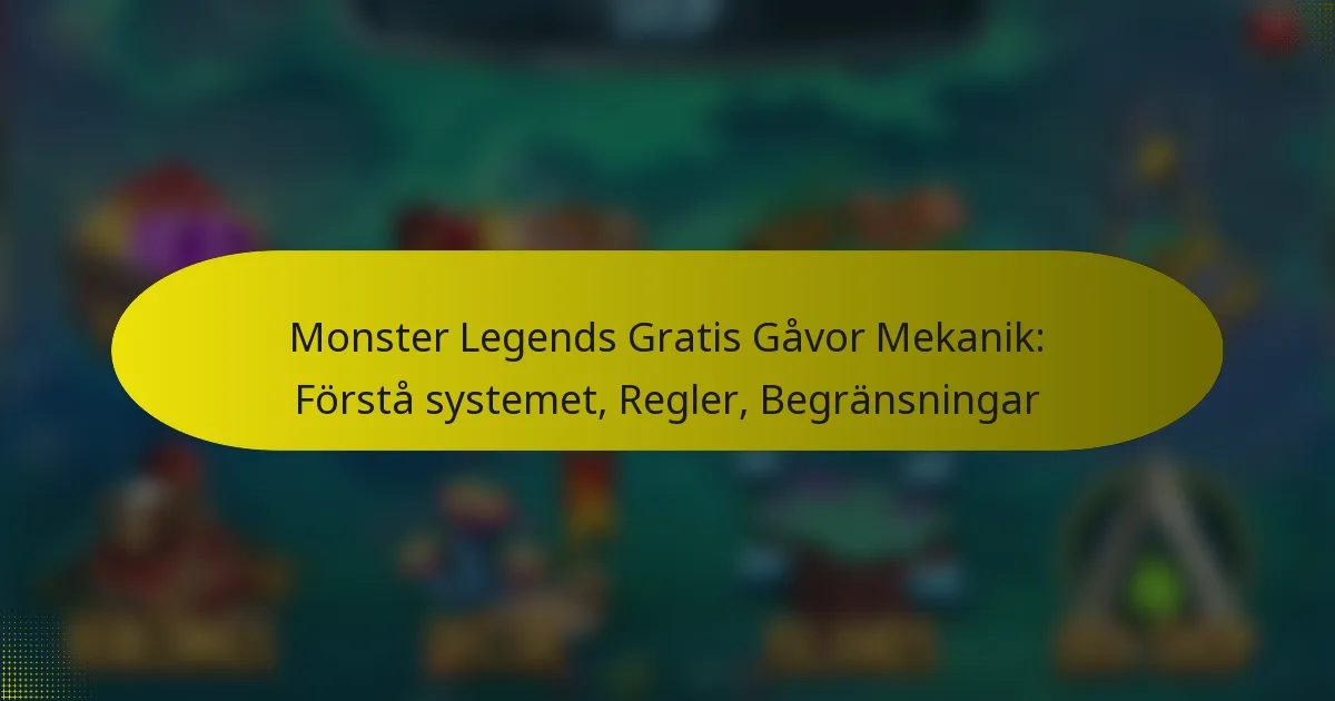 Monster Legends Gratis Gåvor Mekanik: Förstå systemet, Regler, Begränsningar