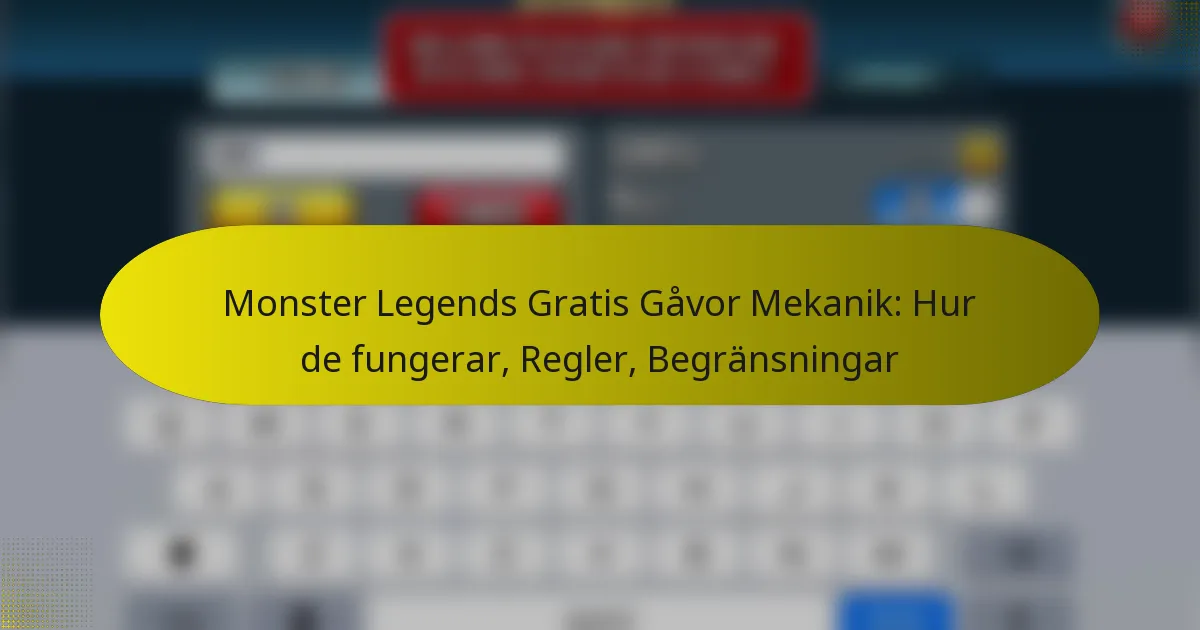 Monster Legends Gratis Gåvor Mekanik: Hur de fungerar, Regler, Begränsningar