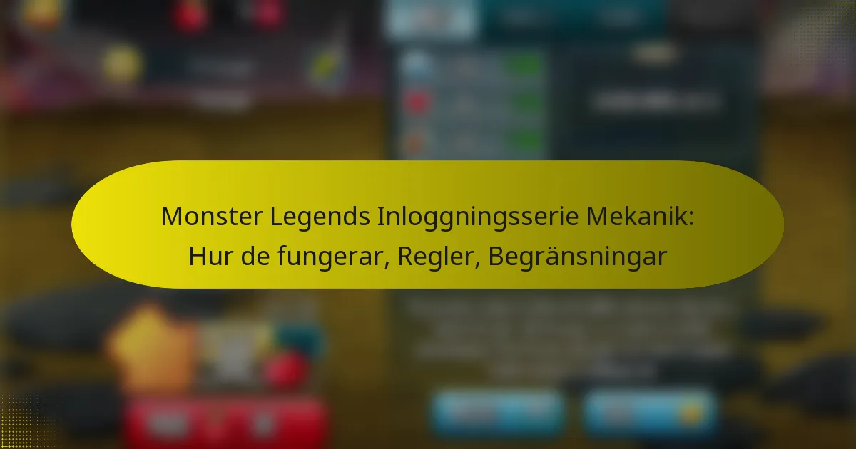 Monster Legends Inloggningsserie Mekanik: Hur de fungerar, Regler, Begränsningar
