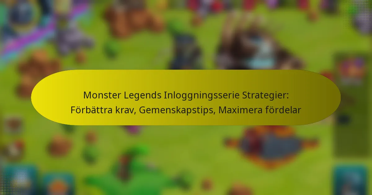 Monster Legends Inloggningsserie Strategier: Förbättra krav, Gemenskapstips, Maximera fördelar