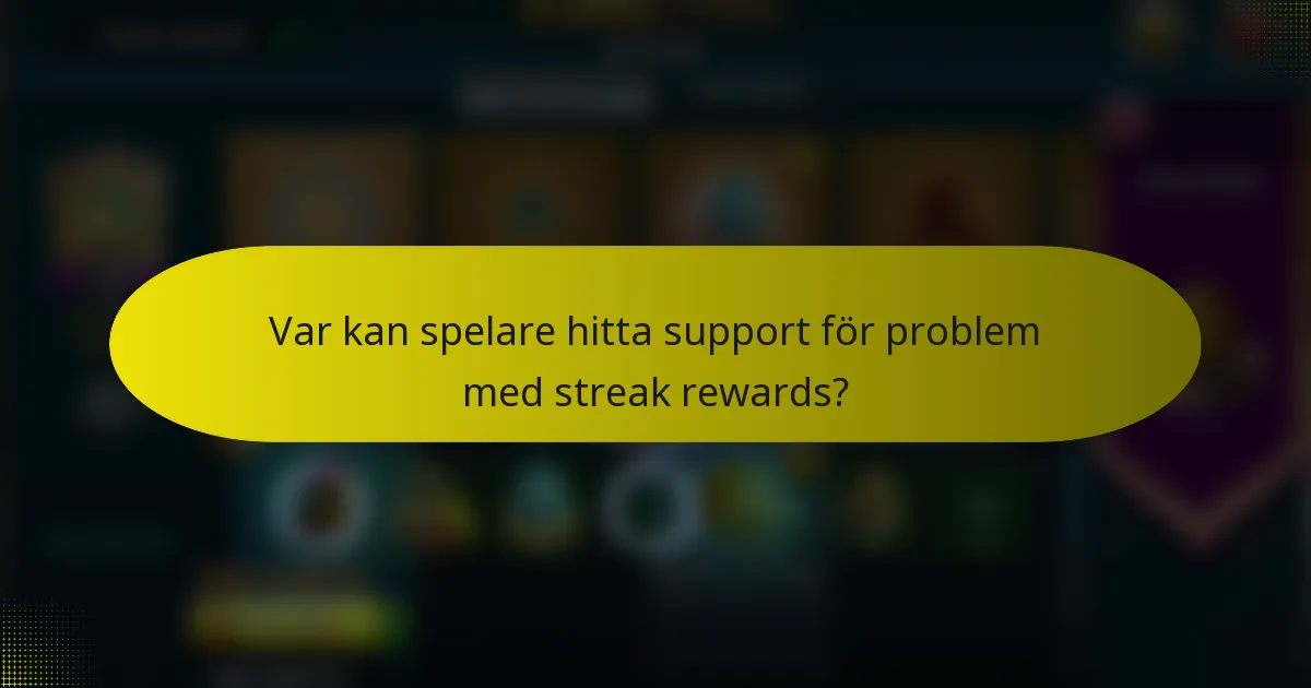 Var kan spelare hitta support för problem med streak rewards?